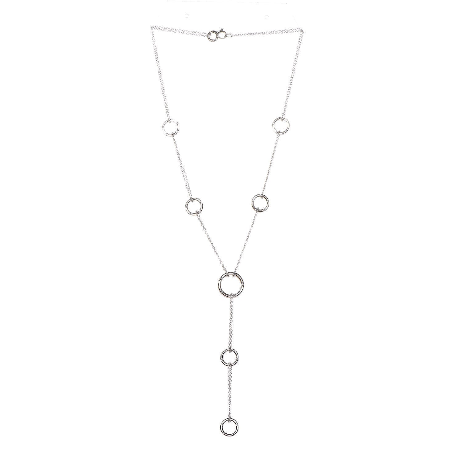 Damiani 18K White Gold Diamond D.Side Lariat Necklace 3 of 5