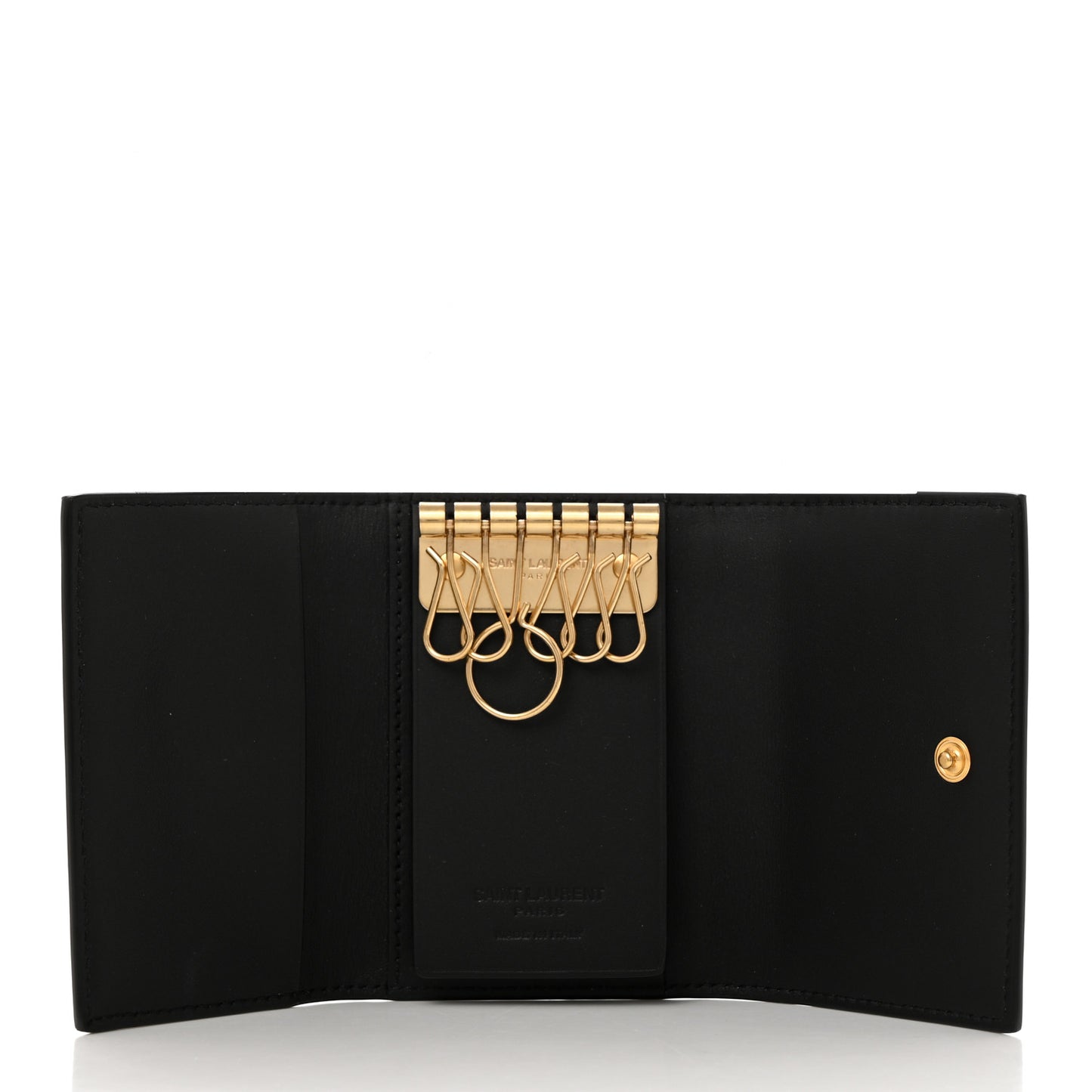 Calfskin Key Holder Pouch Black