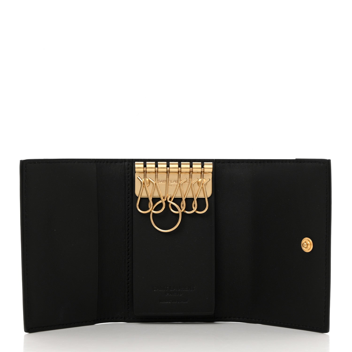 Saint Laurent Calfskin Key Holder Pouch Black 5 of 8