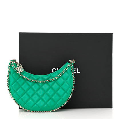 Chanel Lambskin Quilted Small Hobo Bag Green 11 of 11