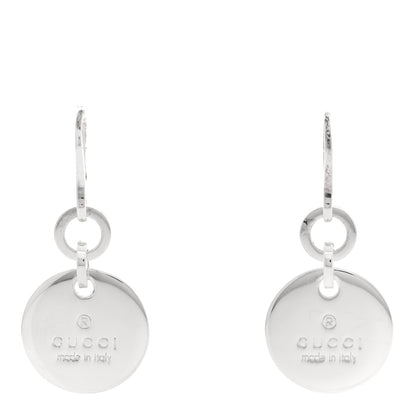 Gucci Sterling Silver Trademark Round Drop Earrings 1 of 5