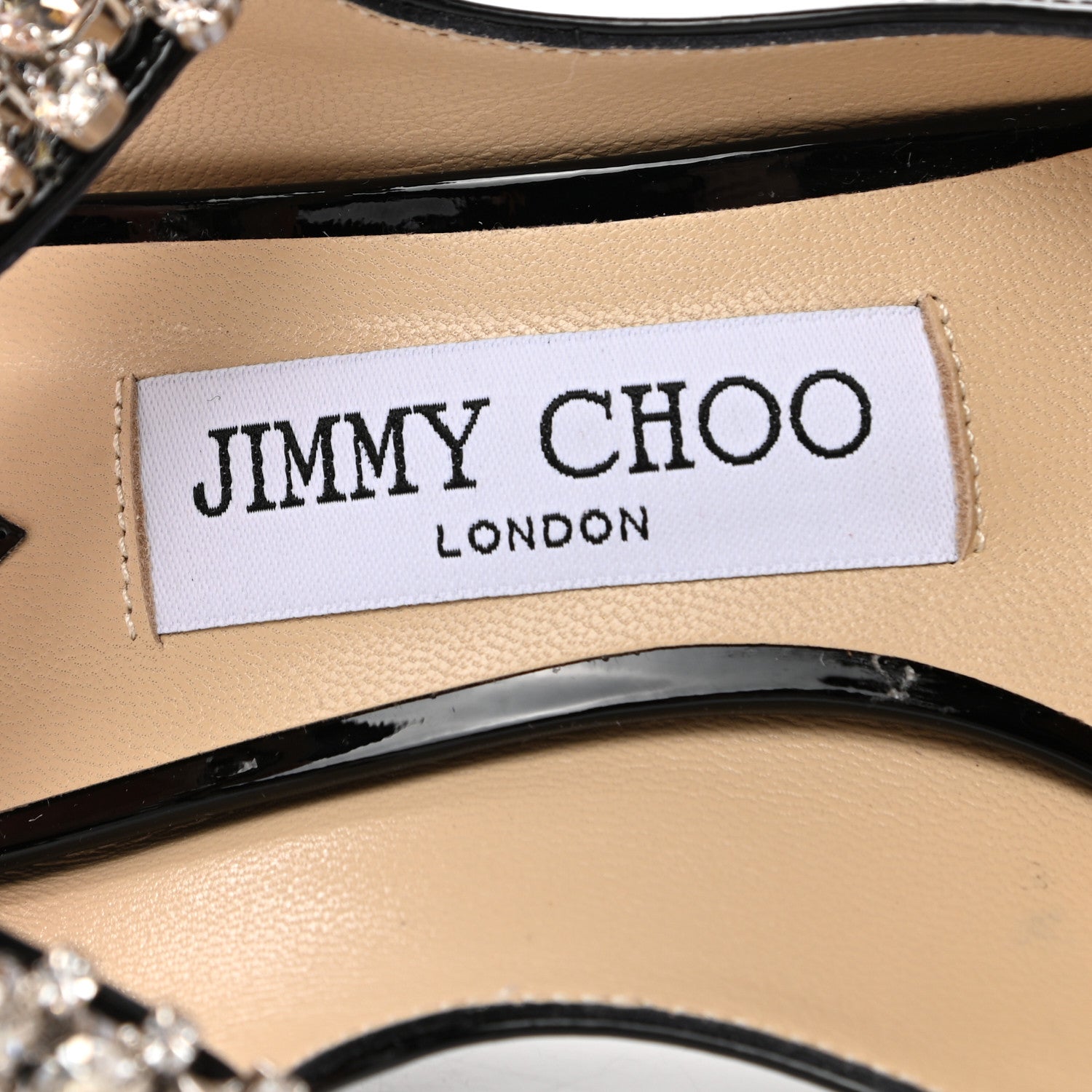 Jimmy Choo Patent Crystal Bing 100 Pumps 35 Black 6 of 7