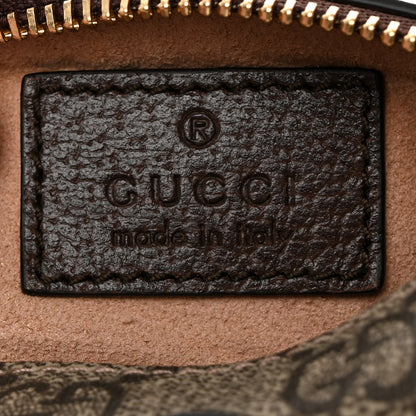 Gucci GG Supreme Monogram Strawberry Retro Interlocking G Barrel Coin Purse Beige Ebony 6 of 12