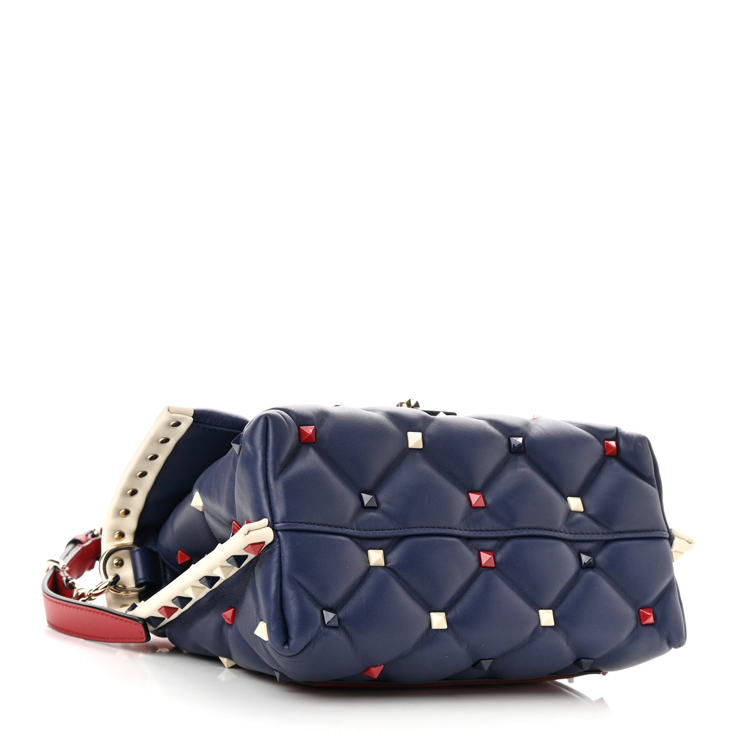 Nappa Medium Candystud Top Handle Bag Navy
