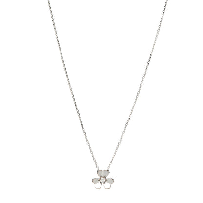 Van Cleef & Arpels 18K White Gold Diamond Mini Frivole Pendant Necklace 1 of 6