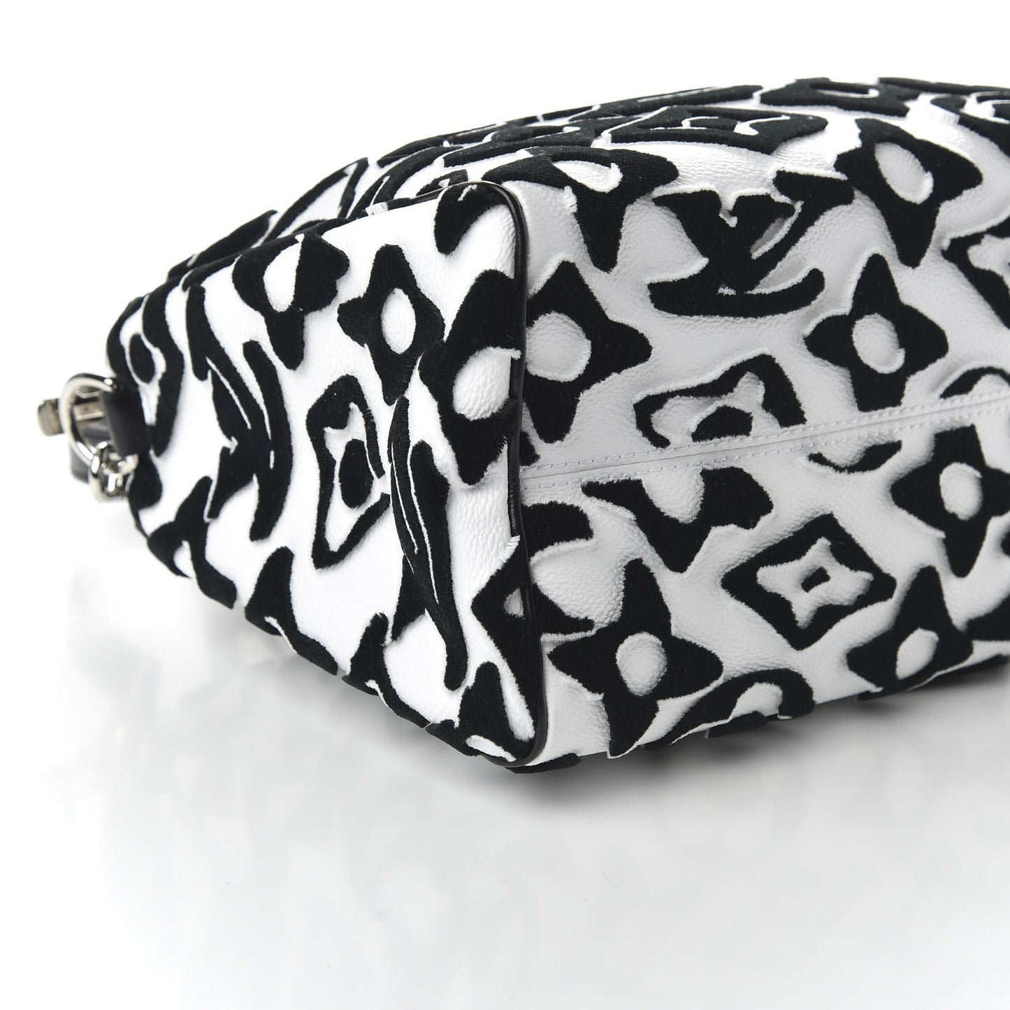 X UF Tufted Monogram Speedy Bandouliere 25 White Black