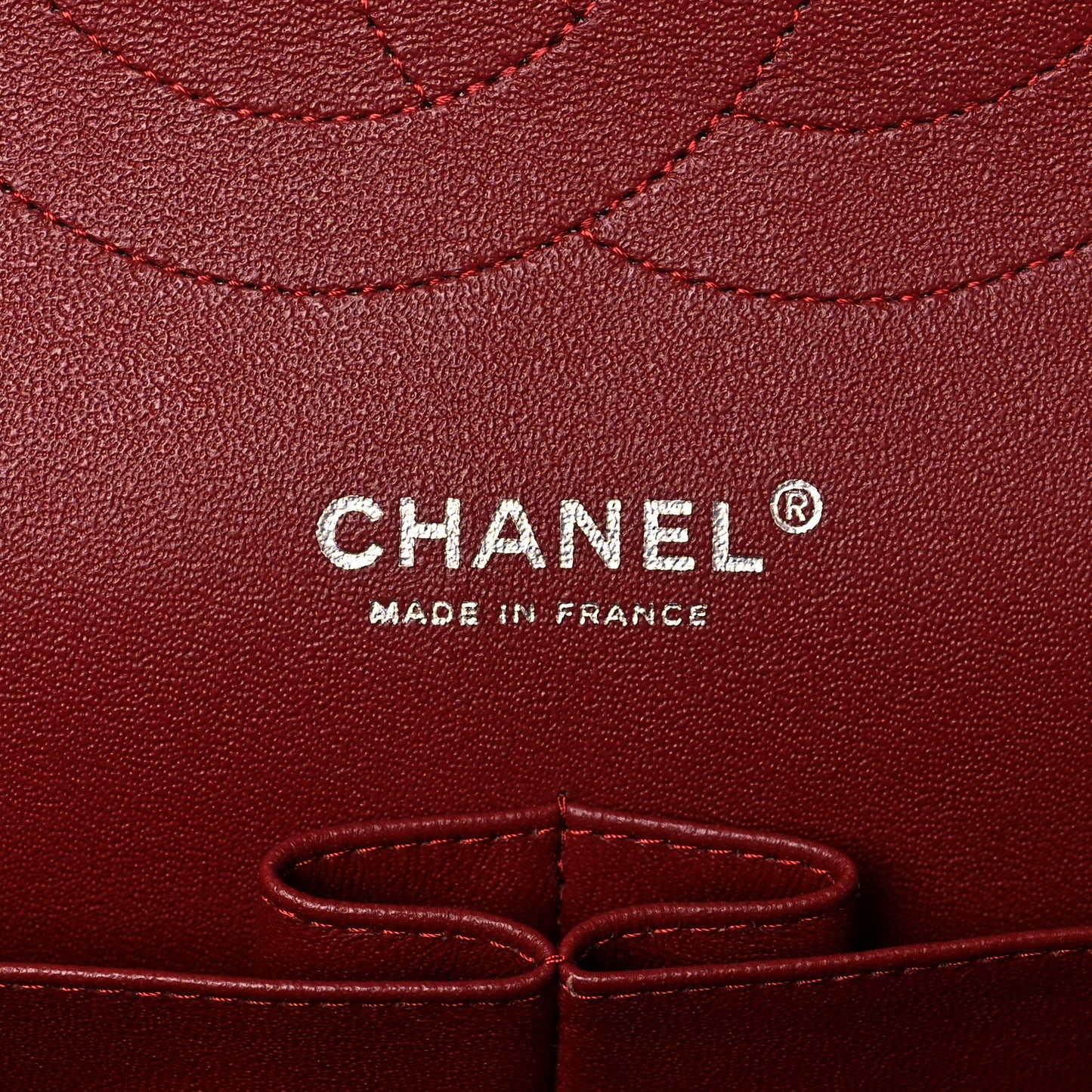 Lambskin Quilted Jumbo Double Flap Red