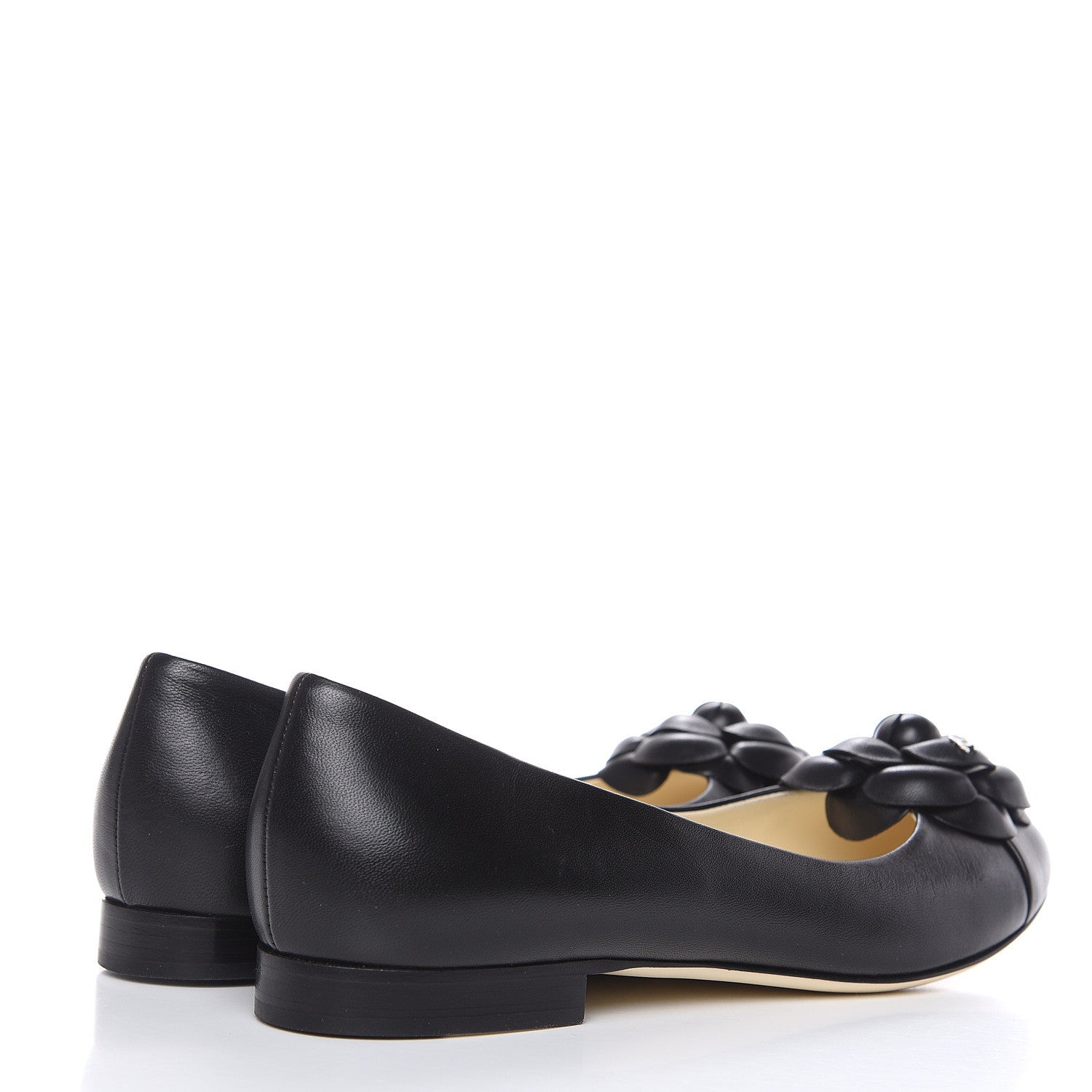 Chanel Lambskin Camellia Ballerina Flats 38.5 Black 4 of 8