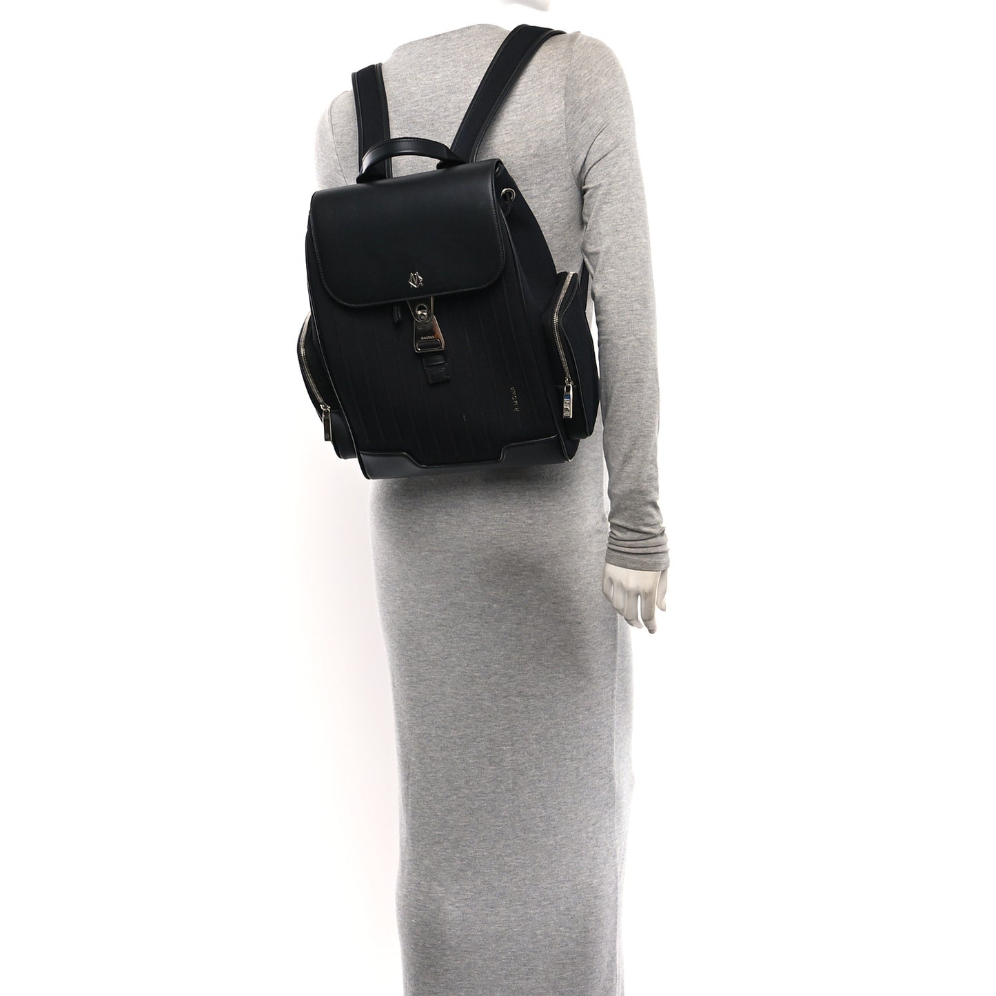 Canvas Calfskin Never Still Small Backpack Black