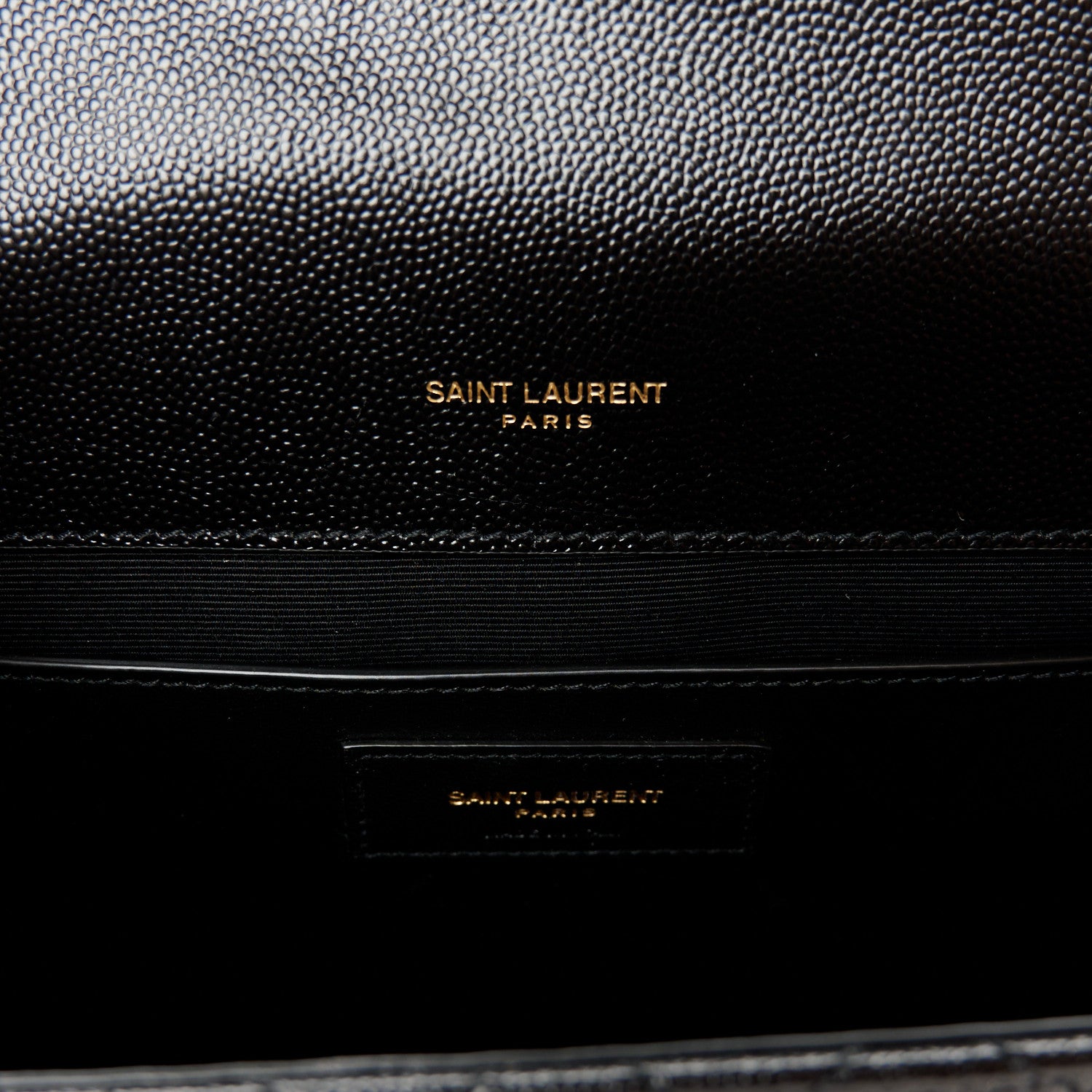 Saint Laurent Grain De Poudre Textured Mixed Matelasse Triquilt Medium Monogram Satchel Black 6 of 10