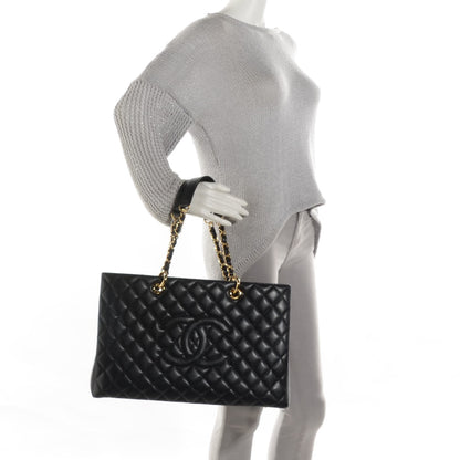 Chanel Caviar Quilted XL Grand Shopping Tote GST Black 2 of 7
