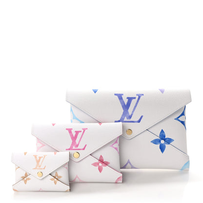 Louis Vuitton Monogram Giant By The Pool Kirigami Pochette Set Blue Rose Beige 1 of 9