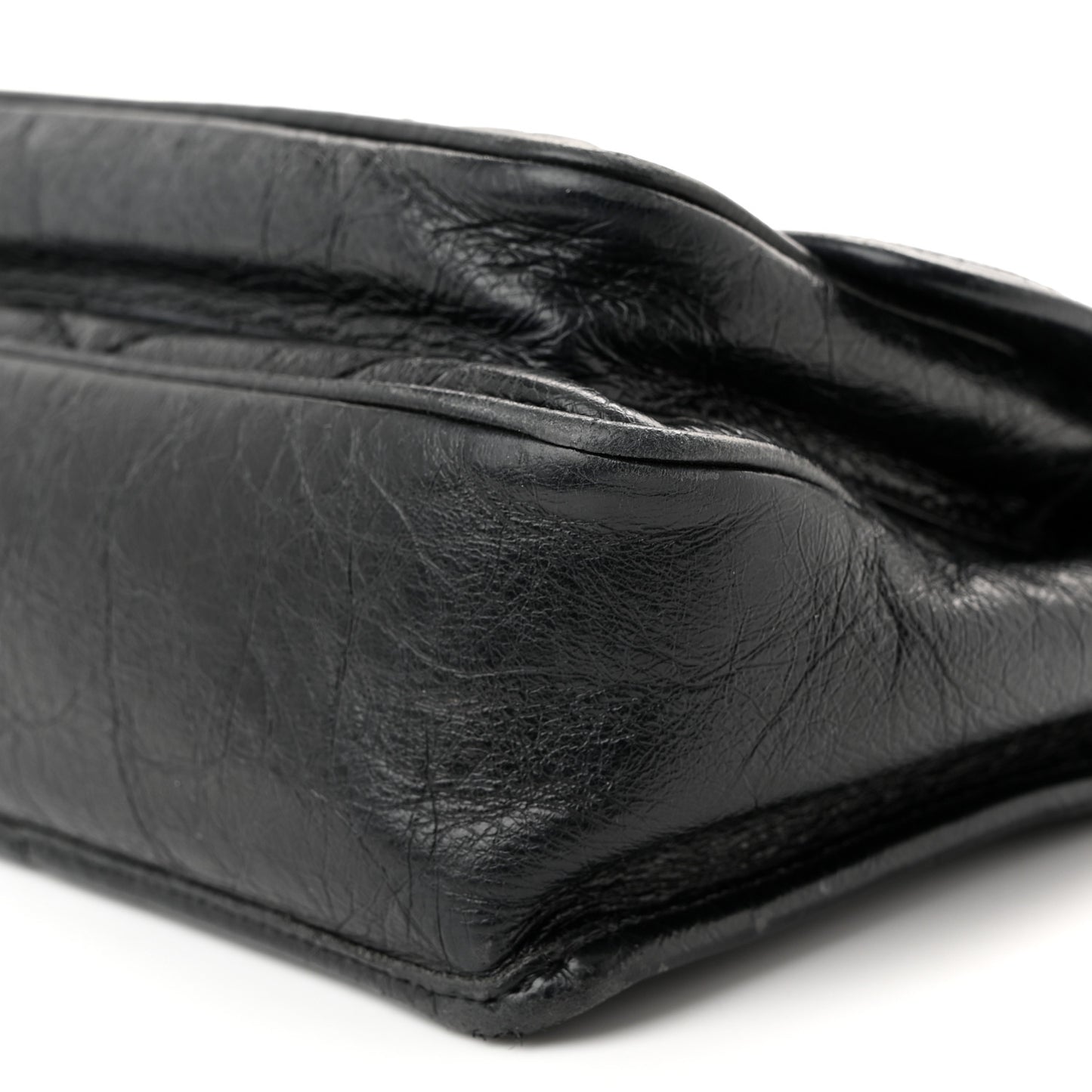 Crinkled Calfskin Matelasse Monogram Baby Niki Chain Satchel Black