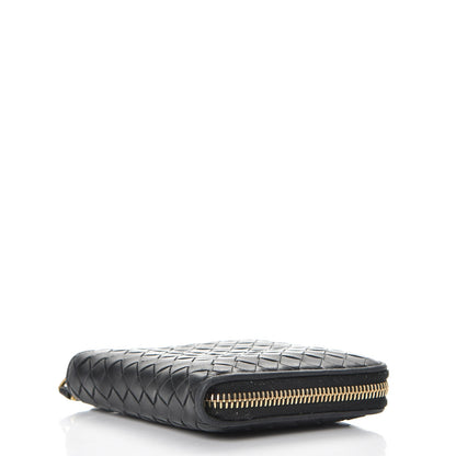 Bottega Veneta Nappa Intrecciato Zip Around Compact Wallet Nero Black 4 of 11