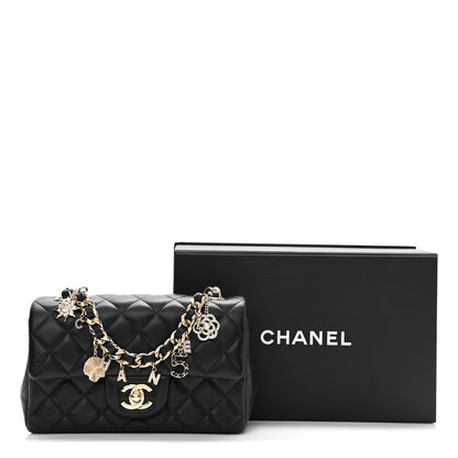 Chanel Lambskin Quilted Mini Coco Charms Rectangular Flap Black 13 of 13