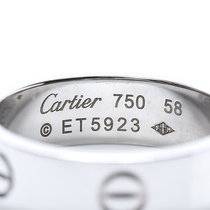 Cartier 18K White Gold 5.5mm LOVE Ring 58 8.25 4 of 4