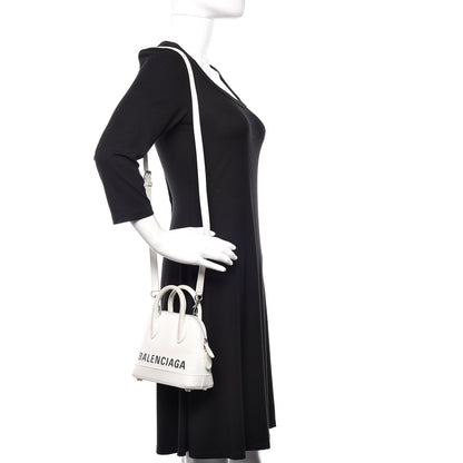 Balenciaga Grained Calfskin XXS Ville Top Handle Bag White Black 2 of 20