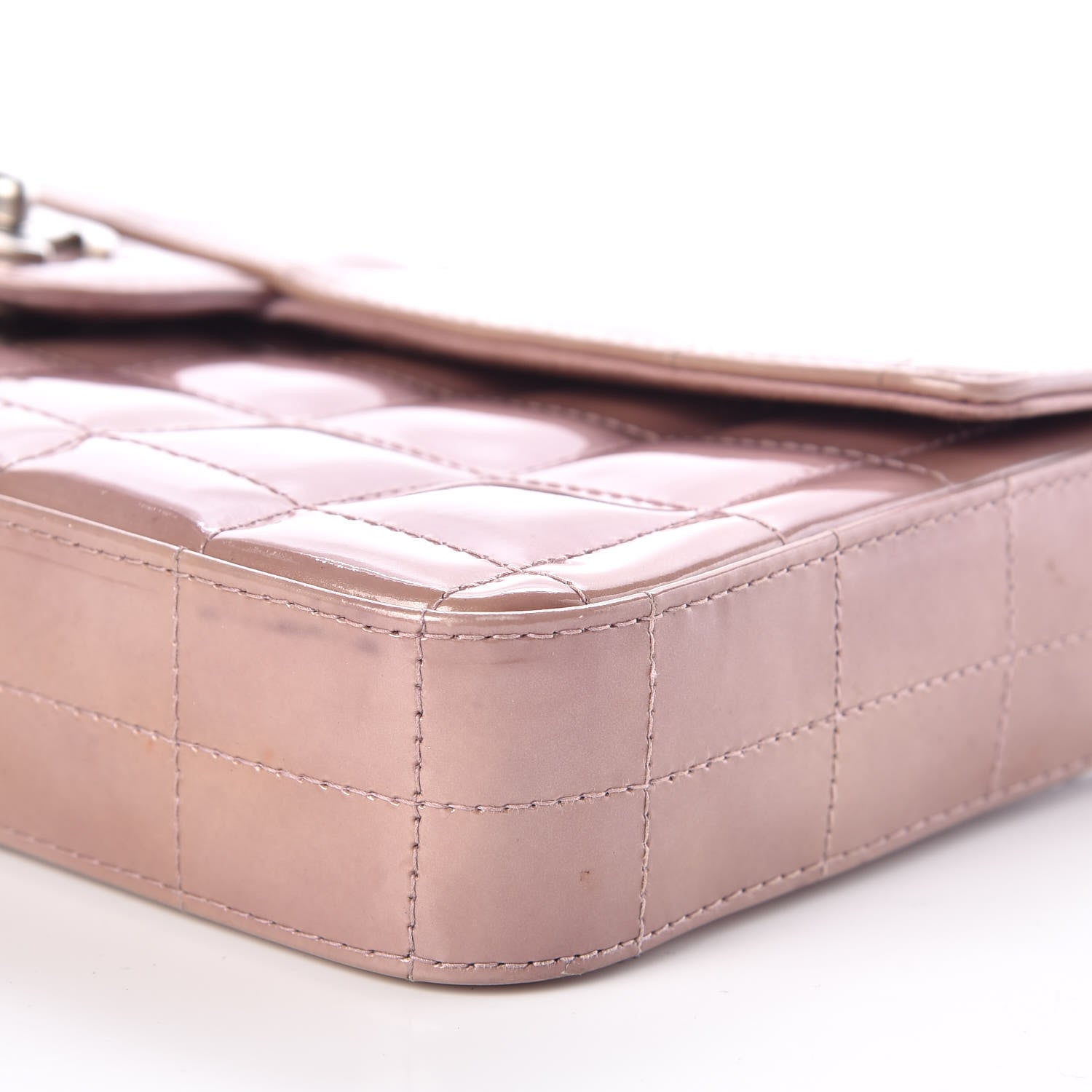 Chanel Patent Quilted East West Chocolate Bar Flap Light Purple 15 of 15