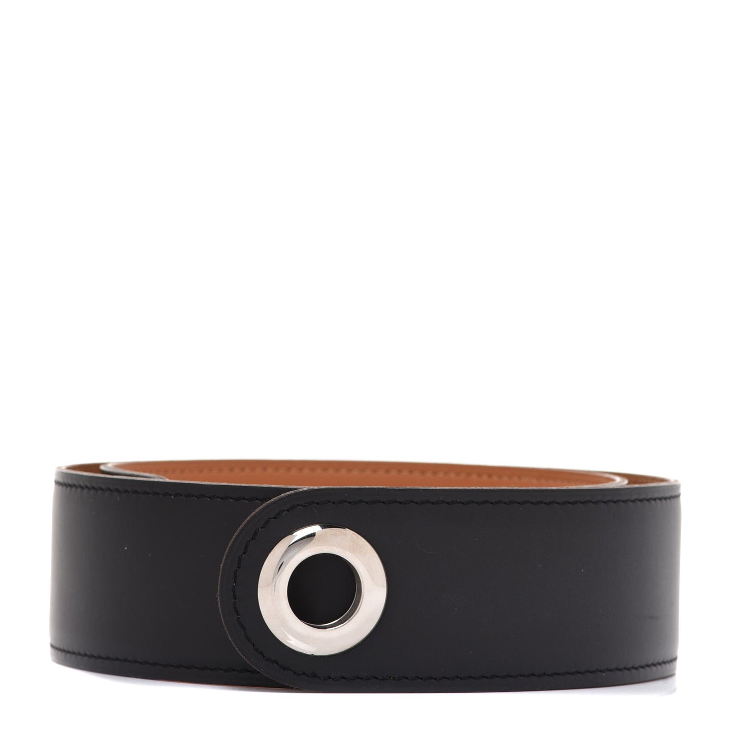 Calfskin Kimono Belt Strap M Black