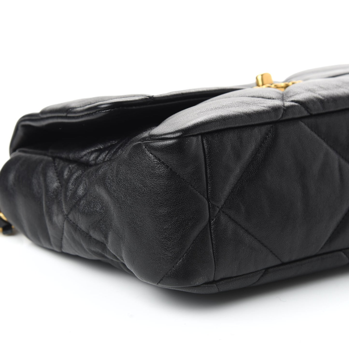 Lambskin Quilted Large 19 Flap Black