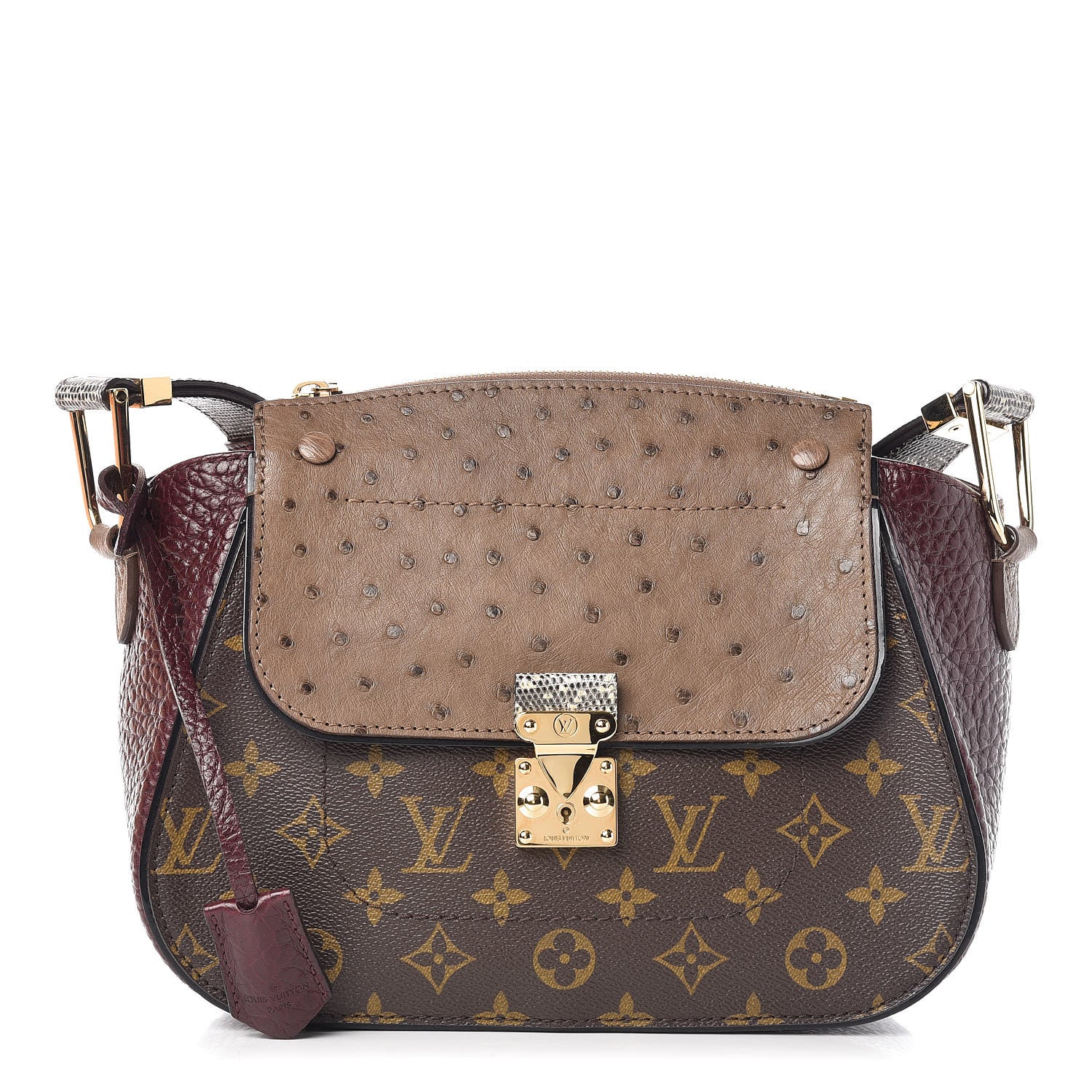 Louis Vuitton Ostrich Lizard Exotique Majestueux Shoulder Bag Bordeaux 1 of 9