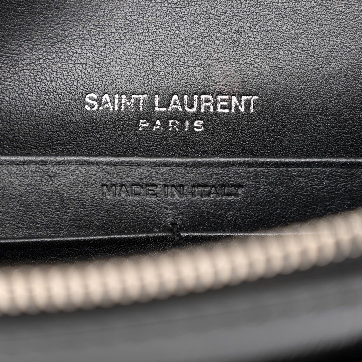 Saint Laurent Calfskin Lizard Embossed Monogram Sunset Chain Wallet Black 6 of 11