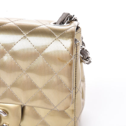 Chanel Striated Patent Quilted Mini Square Flap Gold 8 of 8