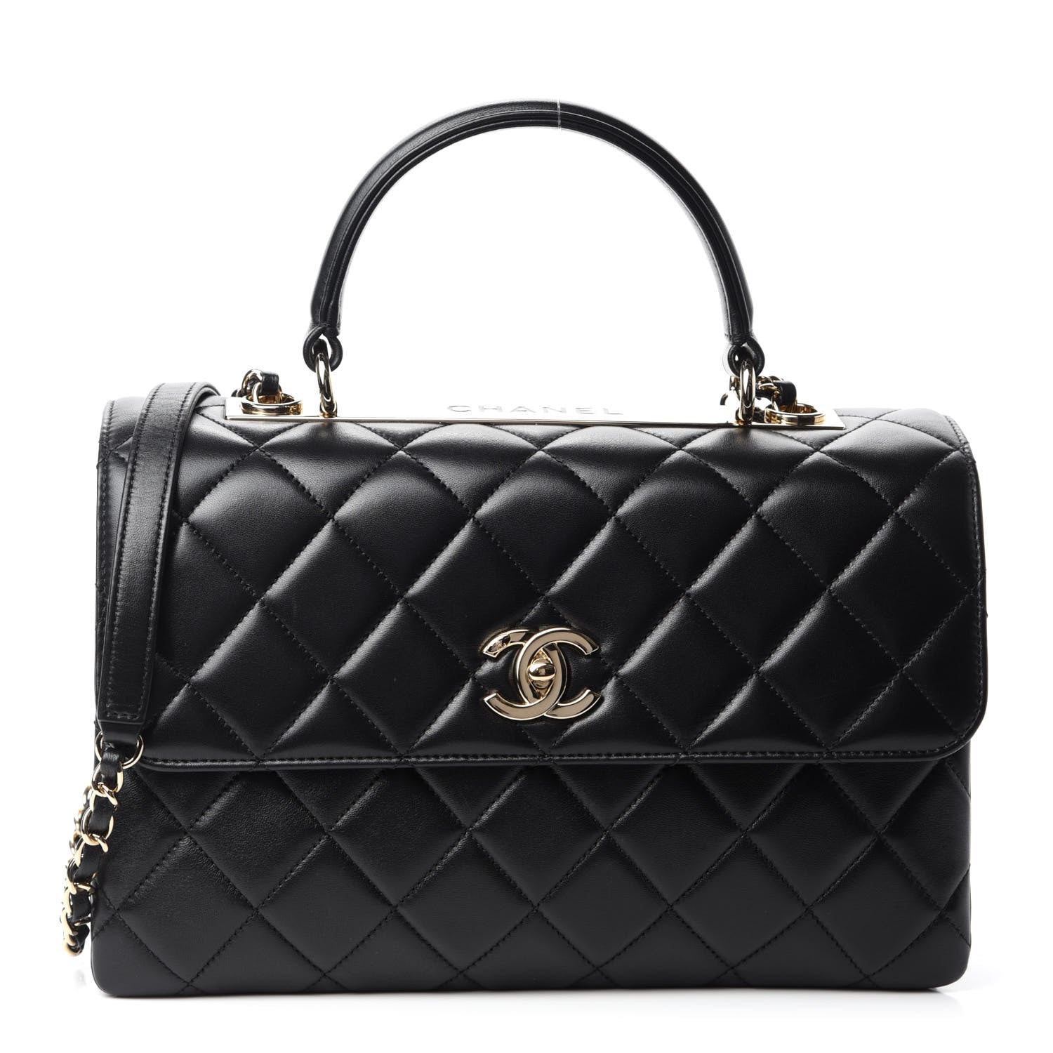 Chanel Lambskin Quilted Medium Trendy CC Flap Dual Handle Bag Black 1 of 11