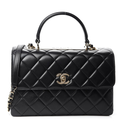 Chanel Lambskin Quilted Medium Trendy CC Flap Dual Handle Bag Black 1 of 11