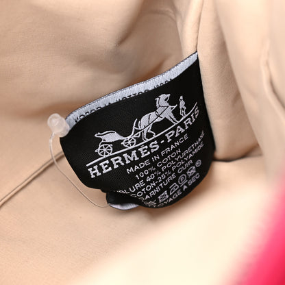 Hermes Cotton Bolide Travel Cosmetic Pouch Rose Extreme 6 of 13