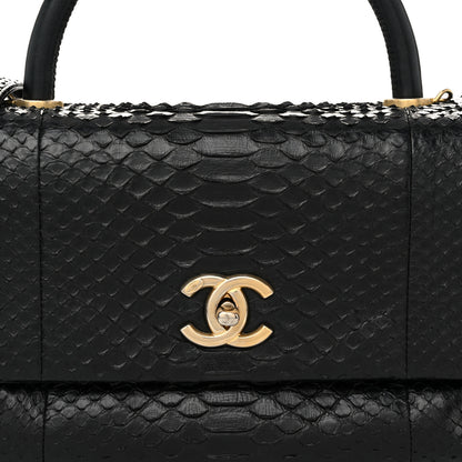 Chanel Snakeskin Small Coco Handle Flap Black 8 of 10
