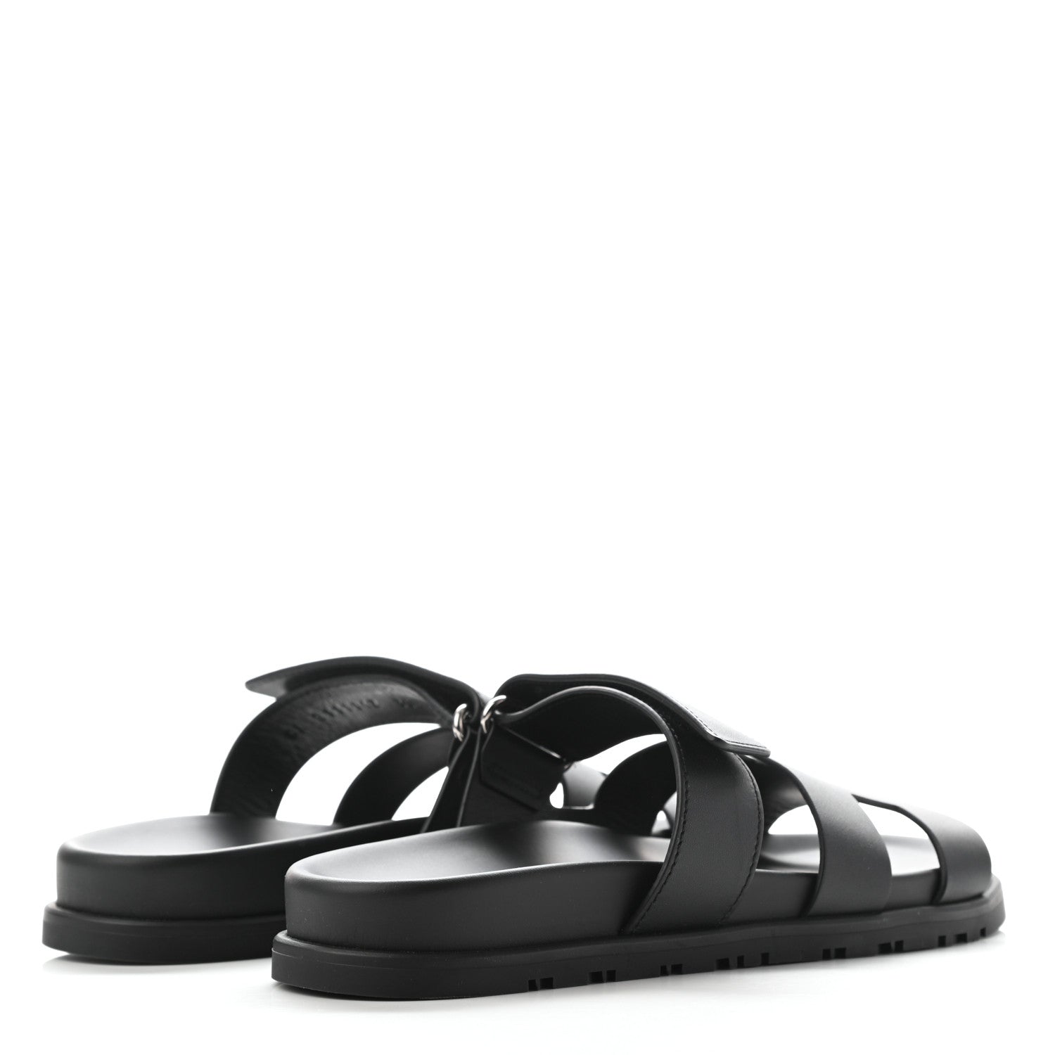 Hermes Calfskin Womens Chypre Sandals 38.5 Black 4 of 9
