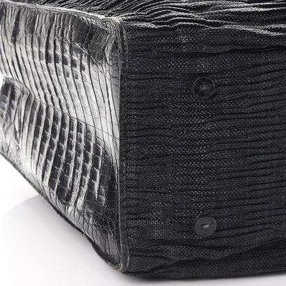 Nancy Gonzalez Straw Crocodile Shopping Tote Black 10 of 14