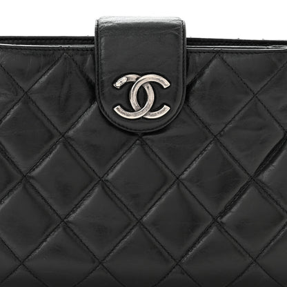 Chanel Aged Calfskin Quilted Zip Clutch Black 8 of 10