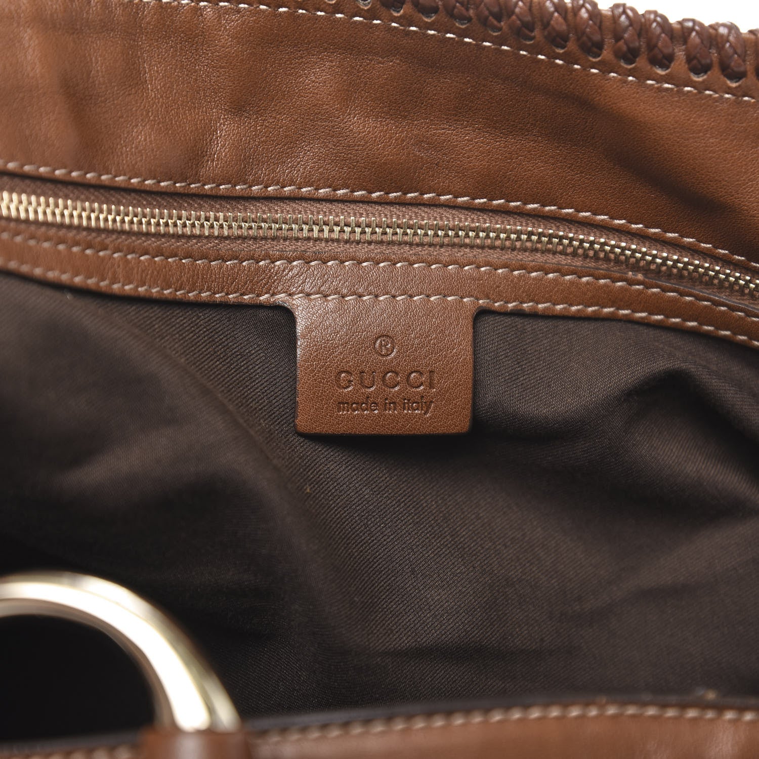 Gucci Calfskin Large Horsebit Chain Hobo Brown 7 of 11