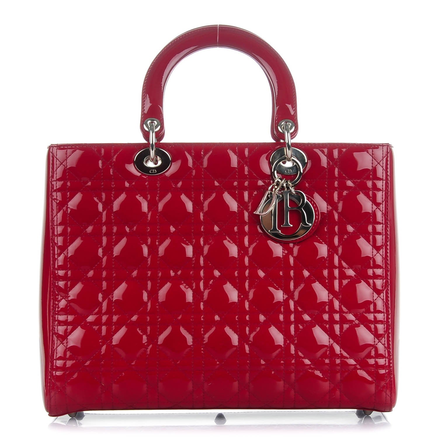 Christian Dior Patent Cannage Large Lady Dior Red 1 of 7