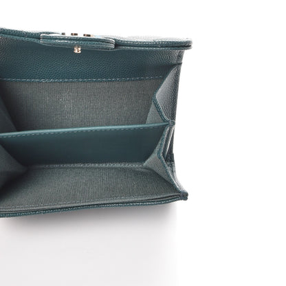Chanel Caviar Quilted Flap Card Holder Green 5 of 9