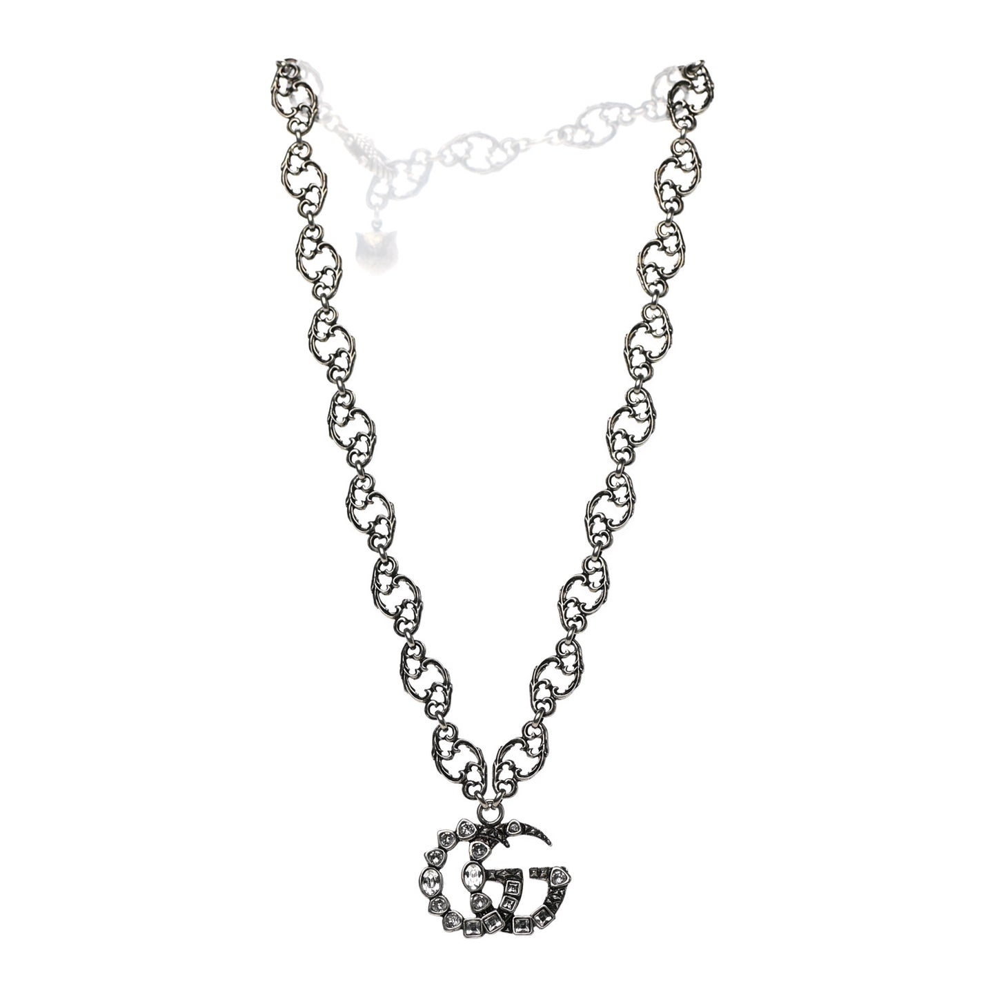 Crystal Marmont Necklace Aged Silver