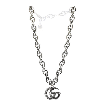 Gucci Crystal Marmont Necklace Aged Silver 3 of 6