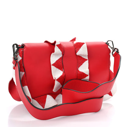 Fendi Vitello Seta Waves Beaded Triangles Baguette Fiamma 2 of 8
