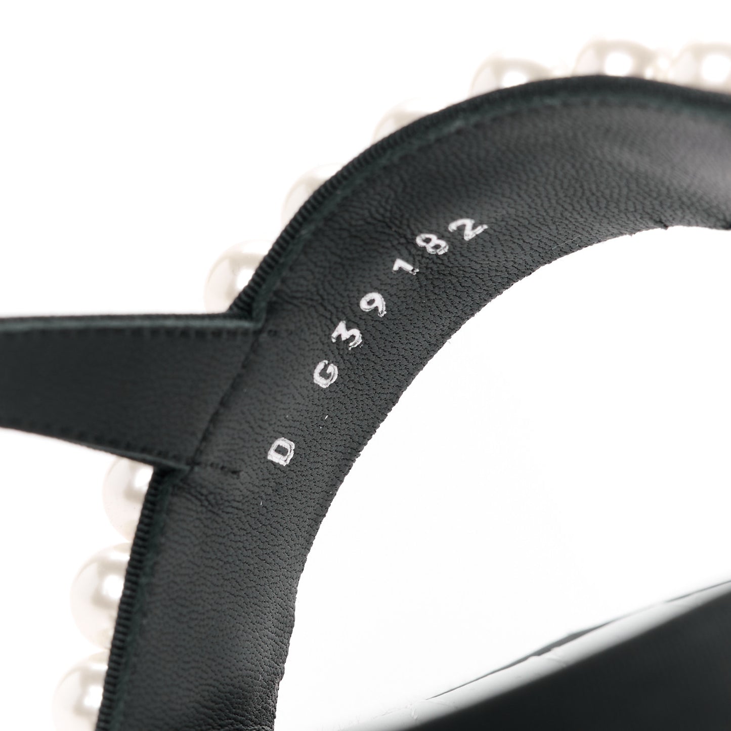 Grosgrain Pearl CC Sandals 41 Black
