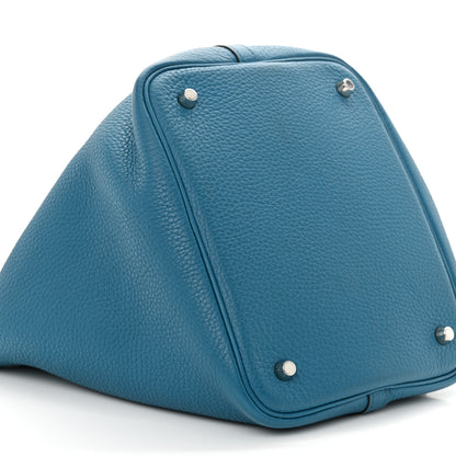 Hermes Taurillon Clemence Picotin Lock 22 MM Bleu Izmir 4 of 11