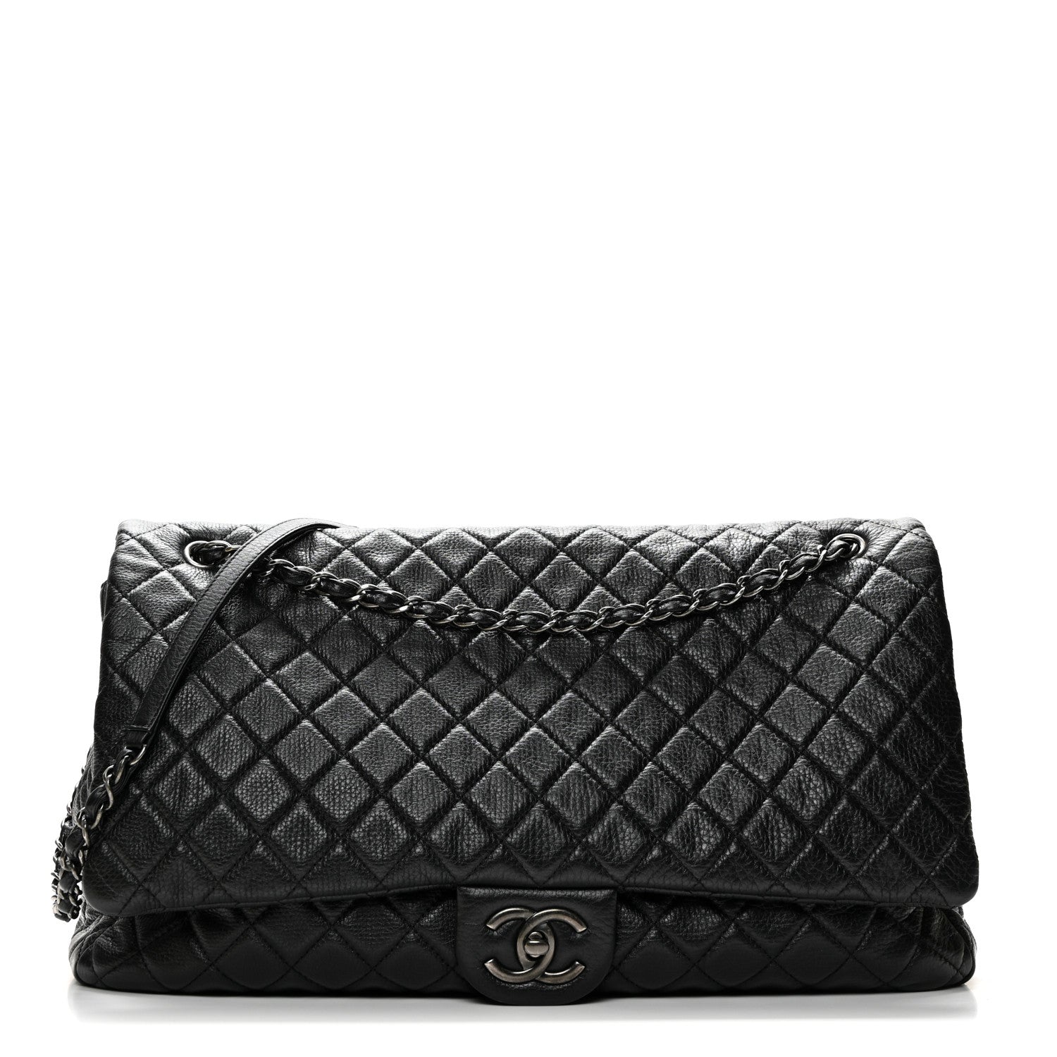 Chanel Calfskin Quilted XXL Travel Flap Bag Black 1 of 9