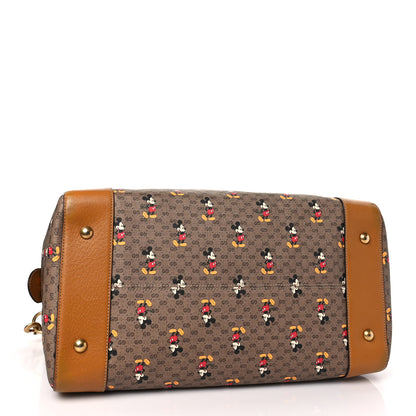 Gucci X DISNEY Mini Vintage GG Supreme Monogram Mickey Mouse Medium Carry-On Duffle Bag Beige Vintage Sun Oil 4 of 10