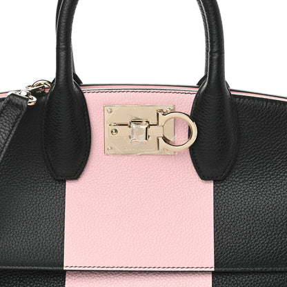 Salvatore Ferragamo Calfskin Studio Top Handle Bag Black Pink 8 of 10