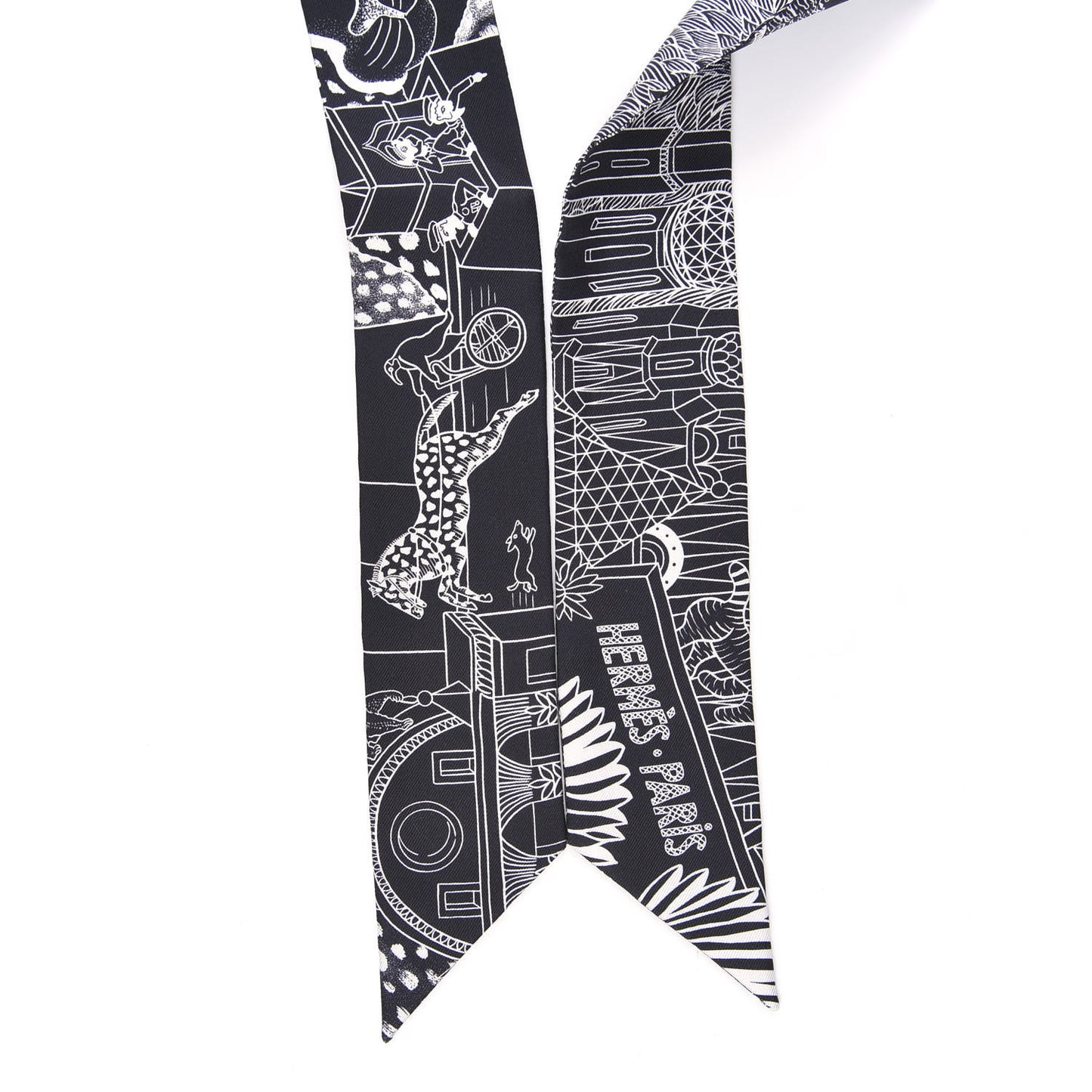 Silk Animapolis Twilly Black White