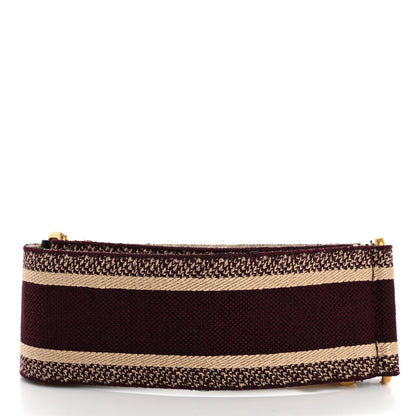 Christian Dior Canvas Embroidered Shoulder Strap Burgundy 2 of 7