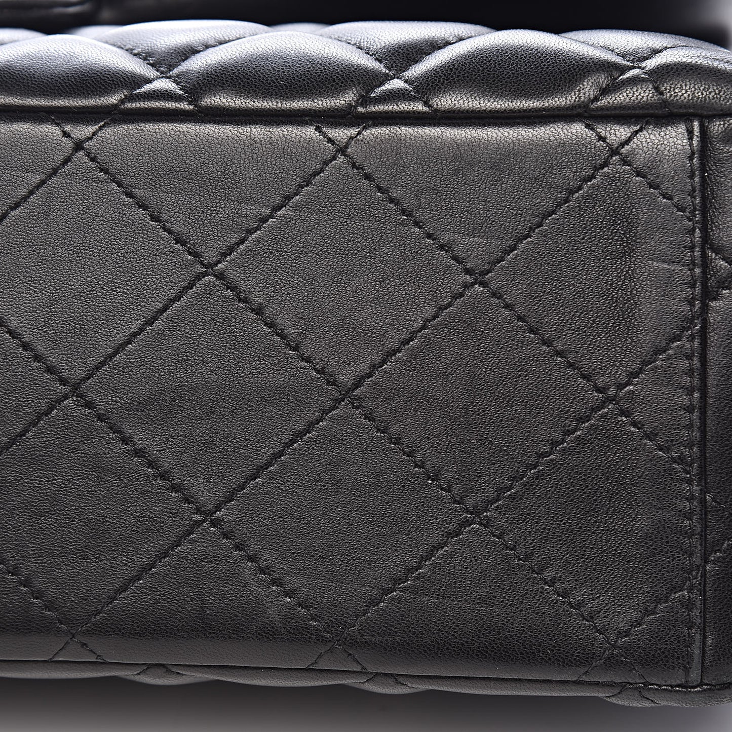 Lambskin Quilted Maxi Double Flap Black