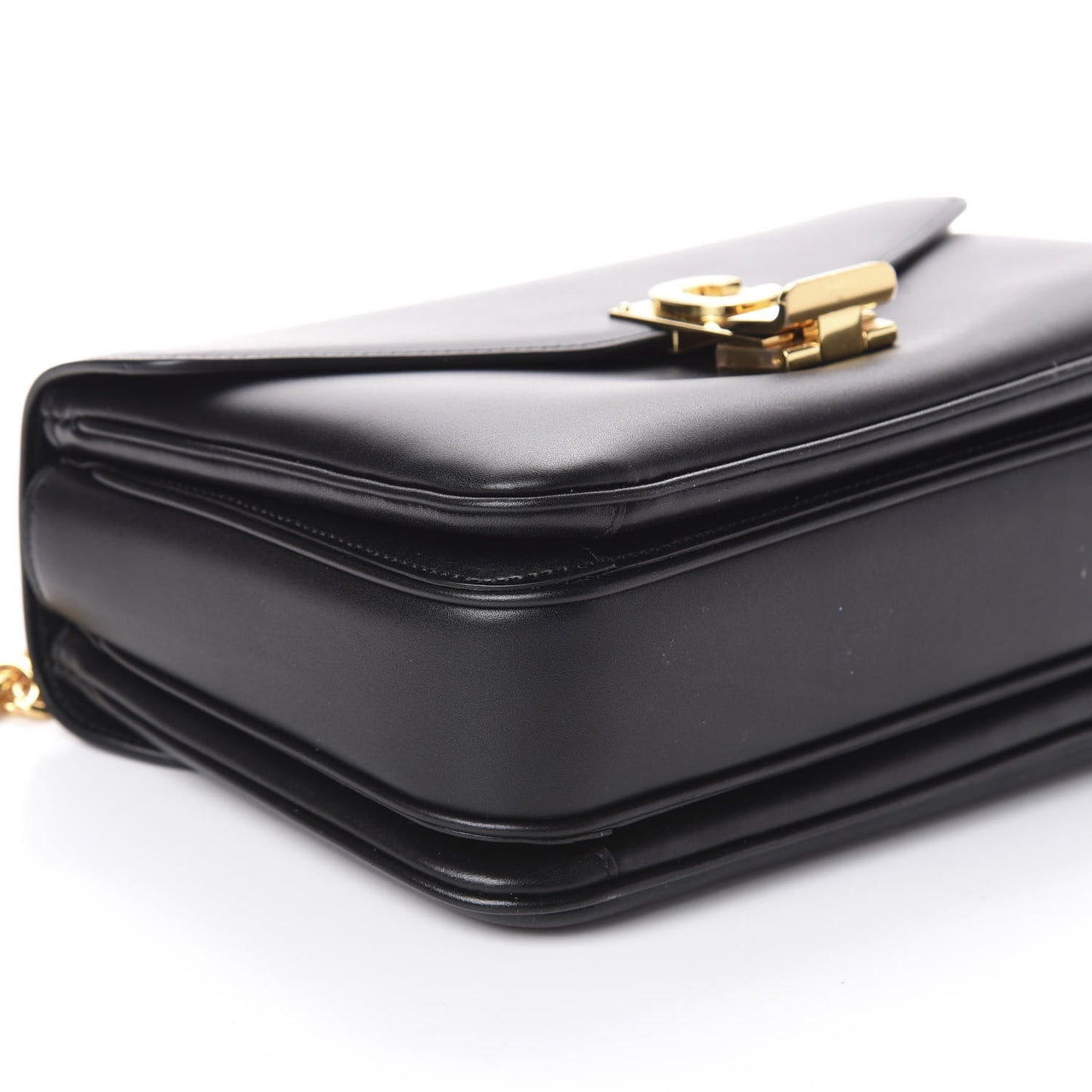Shiny Calfskin Medium C Bag Black