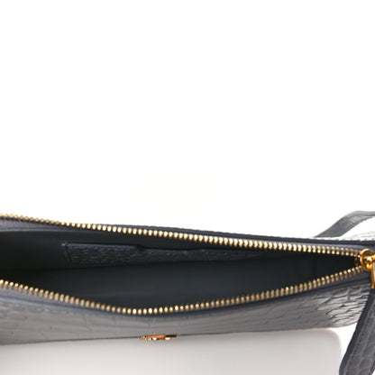 Burberry Calfskin Alligator Embossed Small TB Shoulder Bag Grey 4 of 7